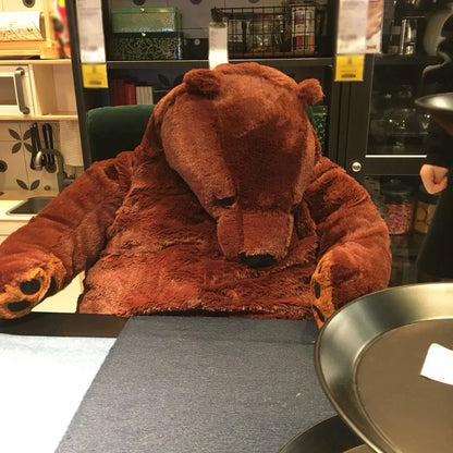 Giant Brown Bear Plush Toy - Soft Stuffed Animal Cushion for Kids & Birthday Gifts