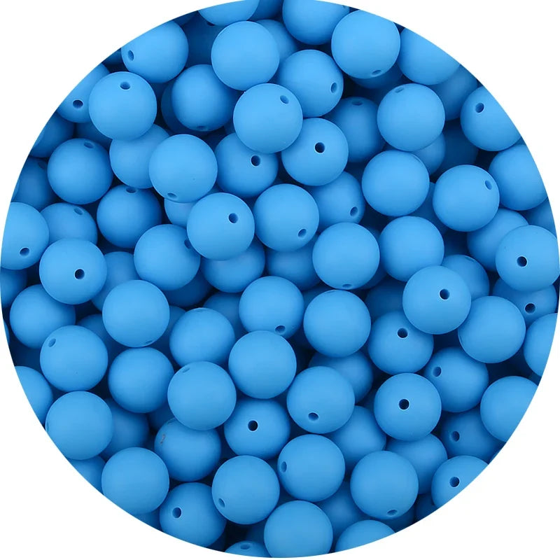 LOFCA Silicone Teething Beads - 20pcs 15mm Round Baby Chew Beads for DIY Teether Toys Infant Accessories