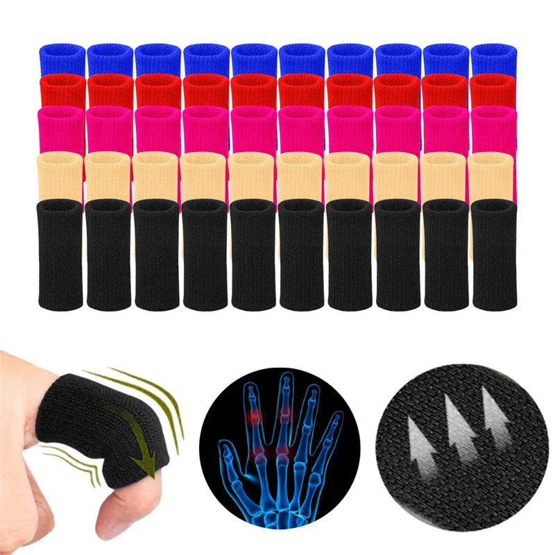 10Pcs Elastic Sports Finger Sleeves - Arthritis Support and Finger Protection for Basketball, Volleyball, and Outdoor Activities