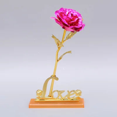 24K Foil Plated Rose Gold Rose — Valentine’s Day & Wedding Forever Love Decorative Gift