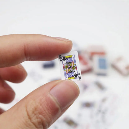 Mini Funny Cute Playing Cards – Super Small Poker Deck for Travel Games, Prank Props & Dollhouse Miniature Accessories