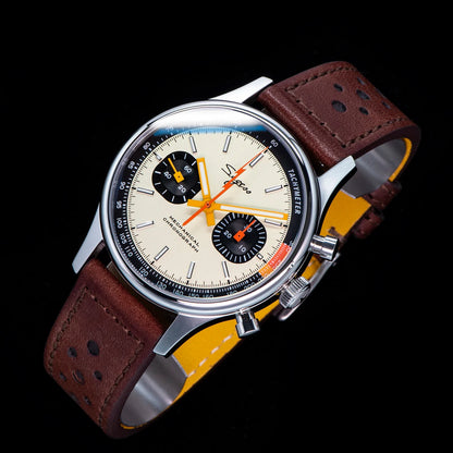 Sugess Men's Chronograph Mechanical Watch – Seagull ST19 Swan Neck Movement with Sapphire Crystal Racing V2