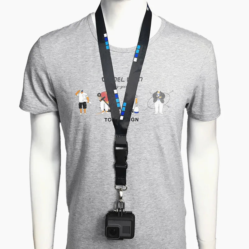 Sports Camera Neck Strap — Quick Release Lanyard for GoPro Hero 8–3 & SJCam