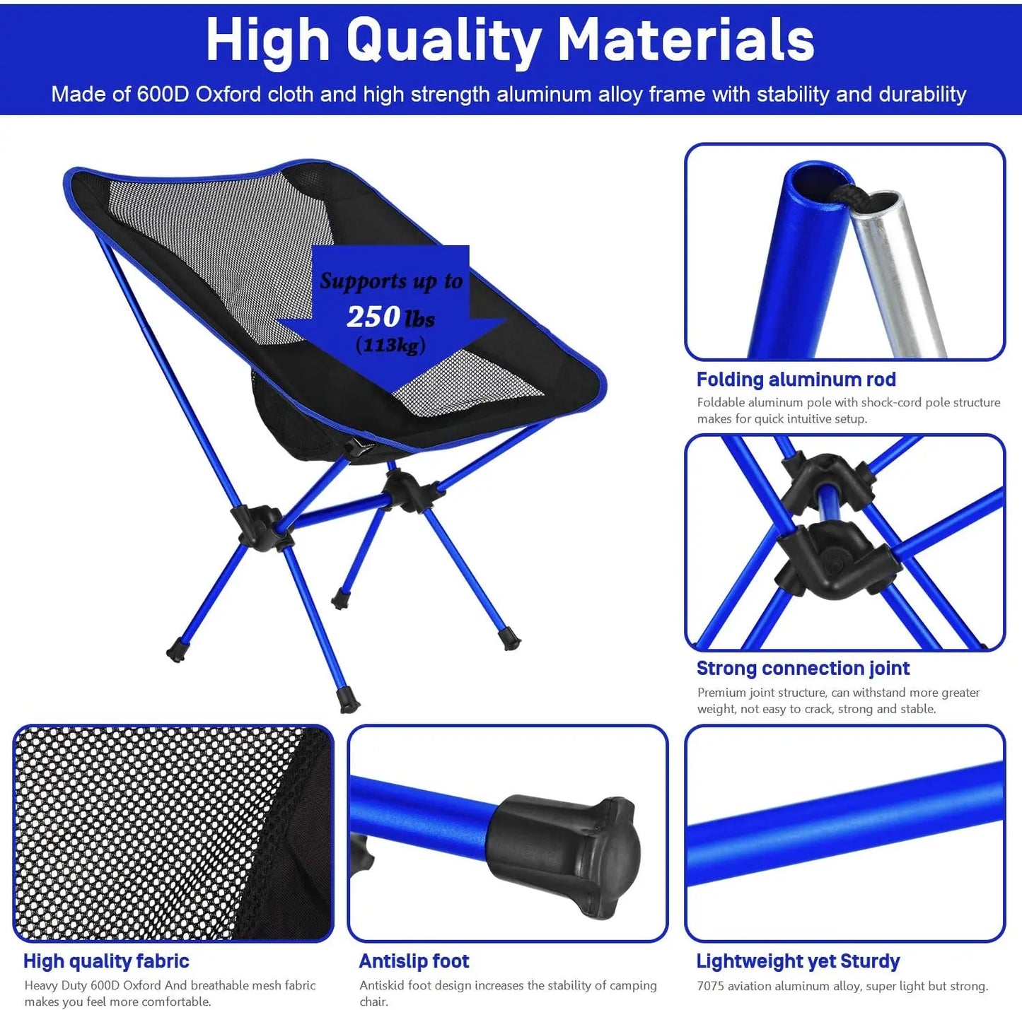 Ultralight Folding Chair – Portable Detachable Seat for Fishing, Camping, BBQ, Garden & Hiking
