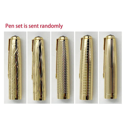 Yong Sheng 601A Wave Fountain Pen – Golden Cap, Fine Nib, Dark Blue Vacumatic, Luxury Gift for Office