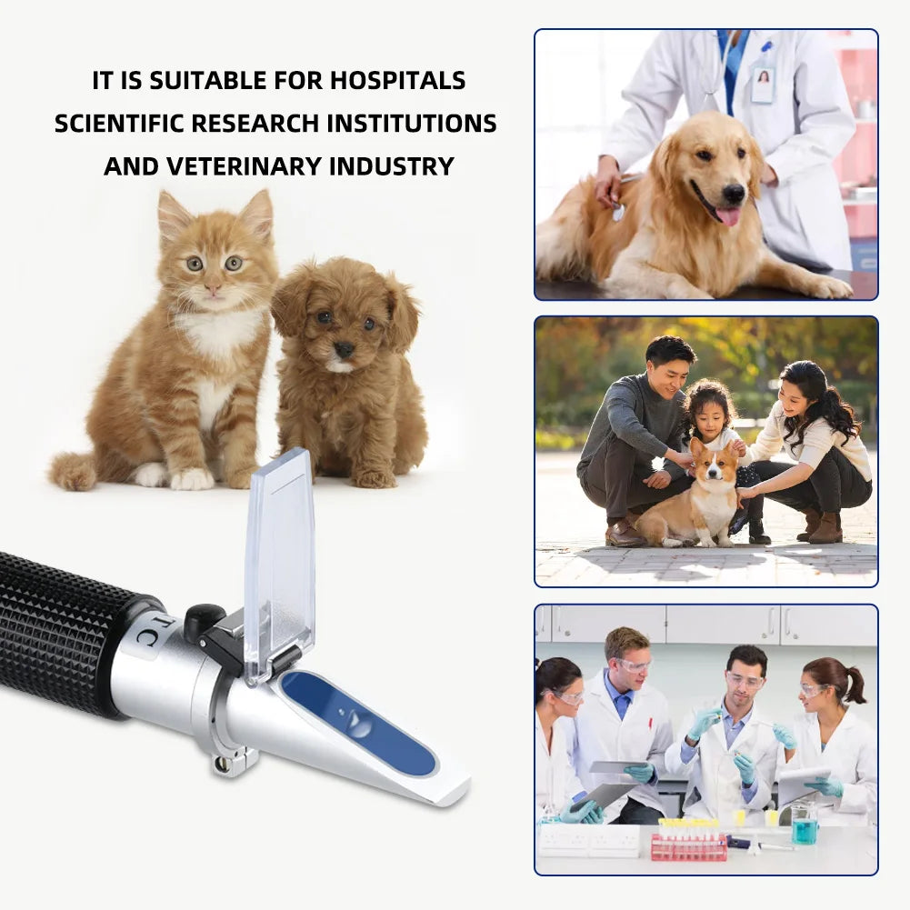 Animal Pet Refractometer | Urine Specific Gravity Tester for Dogs, Cats | Clinical Serum Plasma Protein Hemoglobin Tester | Veterinary Tools