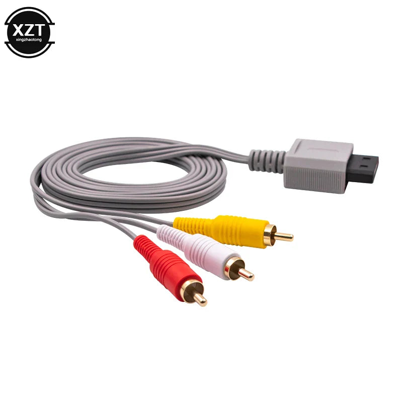 1.8m 3-RCA AV Cable for Nintendo Wii – Gold-Plated Composite Audio Video Cord