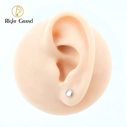 5Pcs Right Grand ASTM F136 Titanium 14G 2-Hole Internally Threaded CZ Dermal Anchor Tops & Base – Microdermal Piercing Jewelry Set