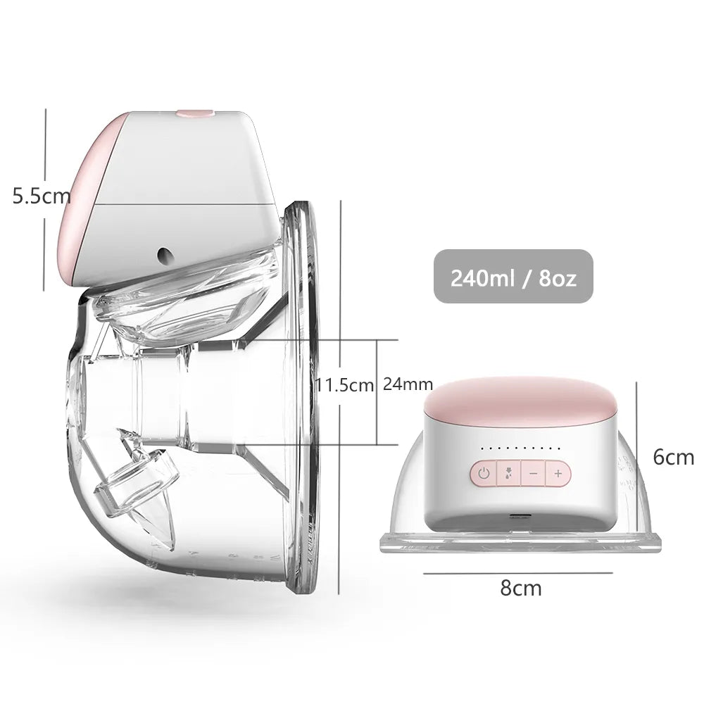 BB-P1 Wearable Breast Pump - Hands-Free, Portable, and BPA-Free Electric Breastfeeding Milk Collector - Available in 1 or 2pcs