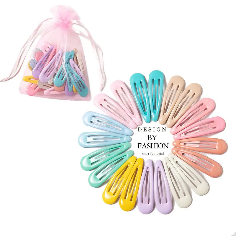 Girls’ Colorful Waterdrop Hairpins — 10/20/30/40PCS Cute Hair Clips & Barrettes Fashion Accessories for Kids
