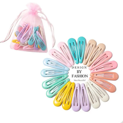 Girls’ Colorful Waterdrop Hairpins — 10/20/30/40PCS Cute Hair Clips & Barrettes Fashion Accessories for Kids
