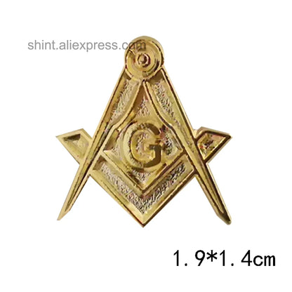 Masonic Freemason Lapel Pin - Forget Me Not Sun Past Master Commemorative Badge for Freemasonry Accessories & Collectors