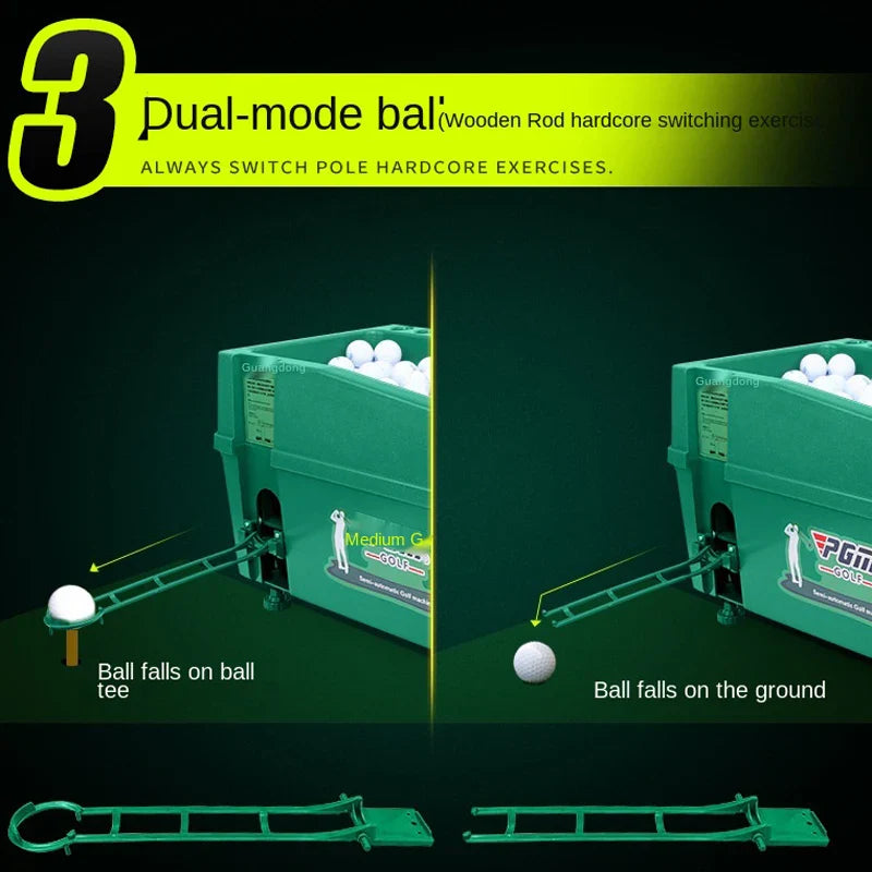 PGM Semi-Automatic Golf Ball Machine – ABS Automatic Ball Dispenser, Golf Clubs Holder, Training Service Equipment