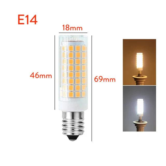 Dimmable LED Corn Light Bulbs – G4/G8/G9/E11/E12/E14/E17/BA15D/GY6.35, 102LEDs 10W-12W 2835 SMD, Cool & Warm White, 110V-220V