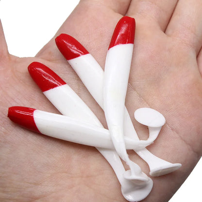 10pcs Soft Lure Silicon Swimbaits - T-Tail Artificial Worms for Bass Carp Fishing, Available in 5.5cm, 7cm, 9cm Sizes