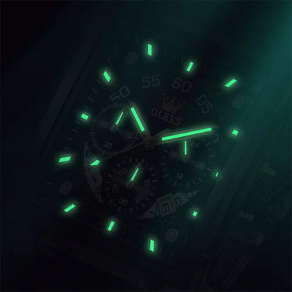 OLEVS Top Brand Men's Quartz Watch – Square Design, Waterproof, Leather Strap, Sport Clock, Relogio Masculino