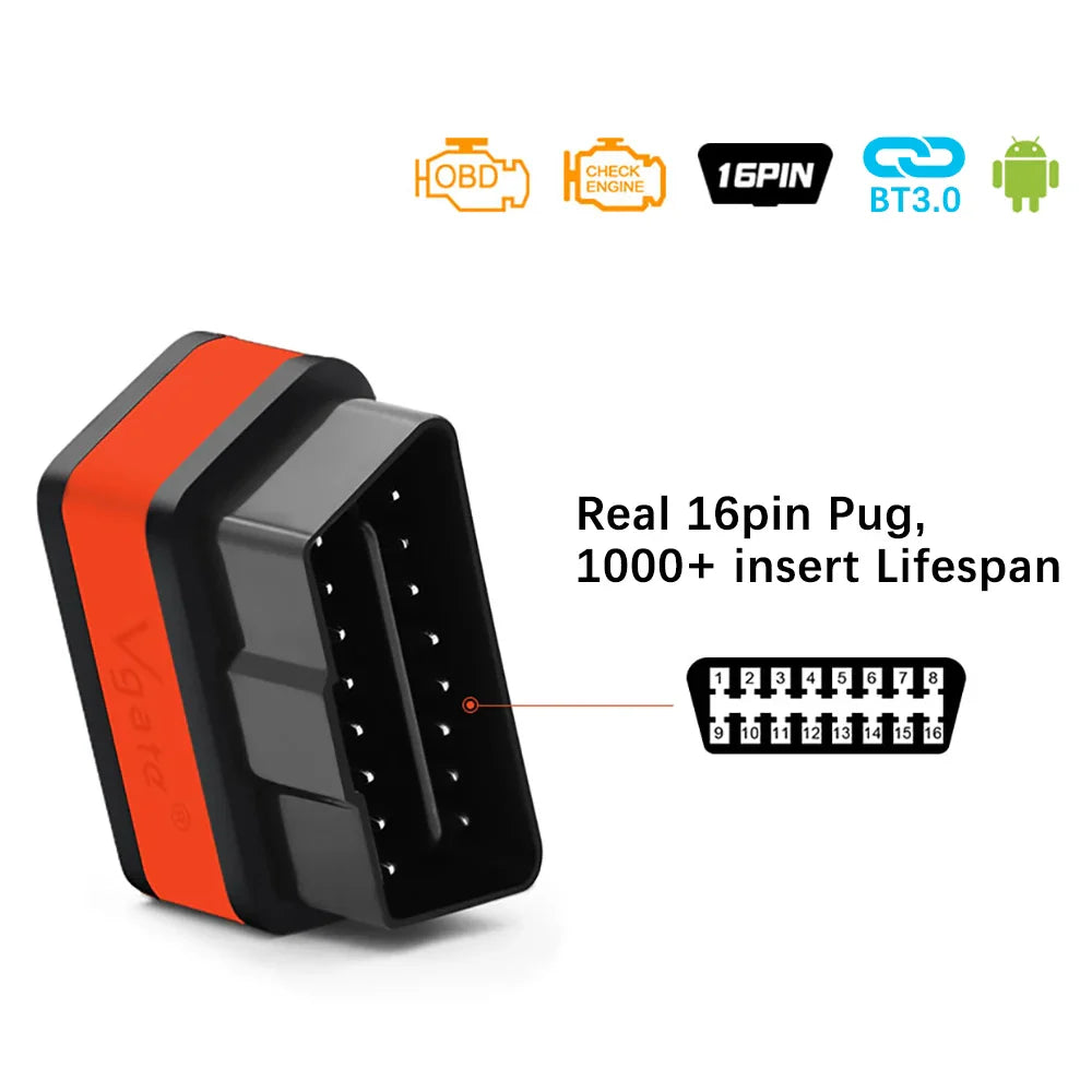 Stay Connected: Vgate iCar2 OBD2 Bluetooth WIFI Car Scanner Tool - ELM327 V2.2 for iOS/Android, Auto Diagnostic Scanner with Advanced Features