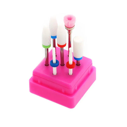 7Pcs Ceramic Milling Cutters Set - Nail Drill Bits for Manicure, Gel Varnish Removal & Nail Care Accessories