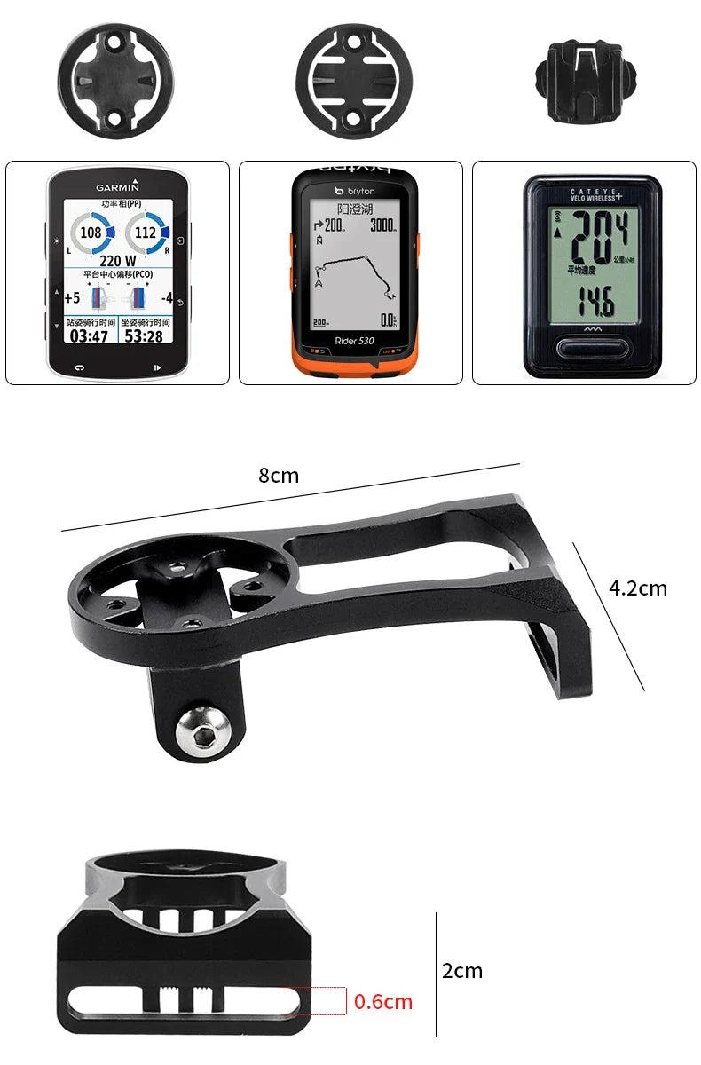 Aluminum Bike Computer & Camera Mount – Handlebar Bracket for Garmin, Road & Mountain Cycling (RR7322)