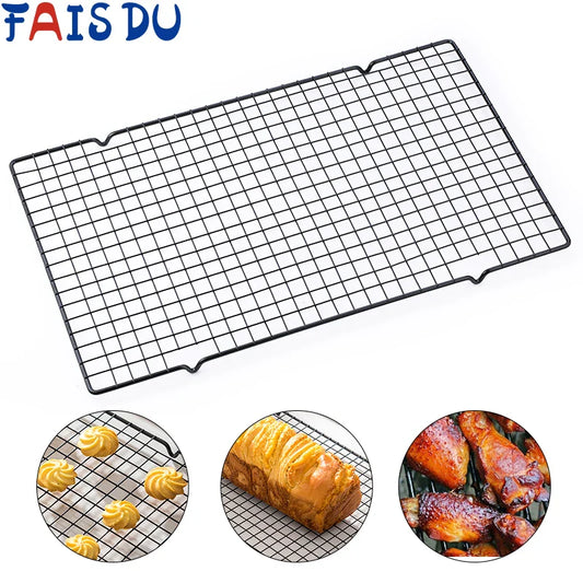 FAISDU Single Layer Stainless Steel Cooling Rack — BBQ Bread Cake Drip Dry Rack Baking Grid Pan Kitchen Tool