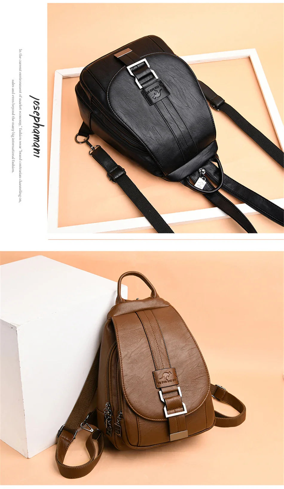 Multifunctional Women's Leather Backpack - Casual Style for Teen Girls, School and Travel Bagpack, Ladies' Chest Bag Sac