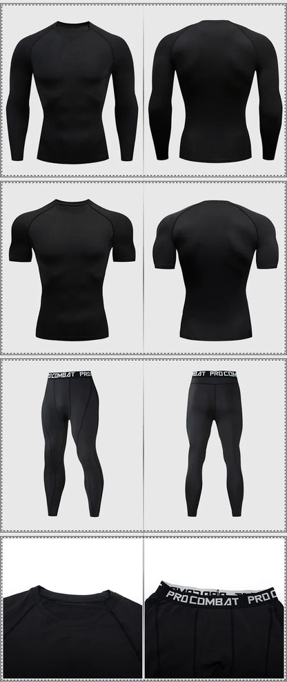 2-Piece Men’s Compression Sportswear Set — Gym, Yoga, Workout & Jogging Tracksuit