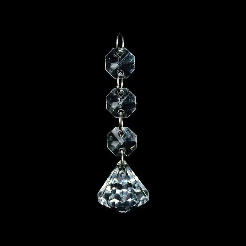 5PC Crystal Acrylic Bead Garland – Clear Chandelier Chain with Hooks for Wedding, Home DIY & Craft Decoration