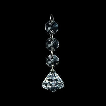 5PC Crystal Acrylic Bead Garland – Clear Chandelier Chain with Hooks for Wedding, Home DIY & Craft Decoration