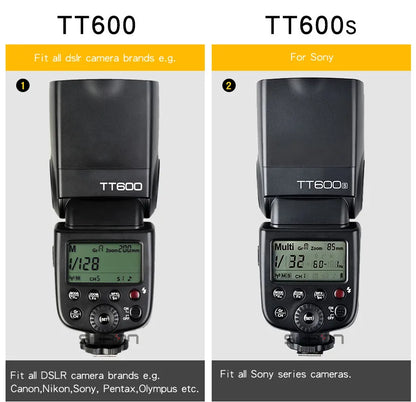 Godox TT600 2.4G Wireless TTL Speedlite + X2T Trigger — Compatible with Canon, Nikon, Sony, Fuji, Olympus