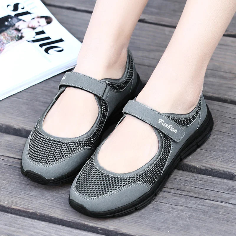 Summer Women's Casual Shoes – Soft, Portable Sneakers with Flat Soles, Breathable Slip-On Design in White