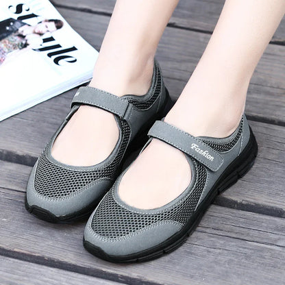Summer Women's Casual Shoes – Soft, Portable Sneakers with Flat Soles, Breathable Slip-On Design in White