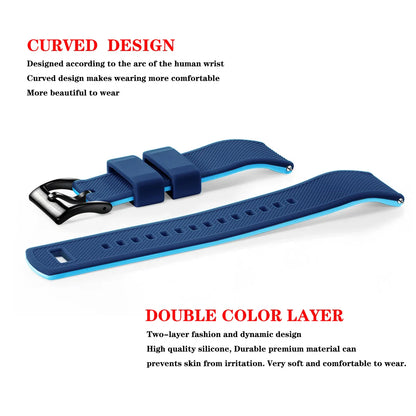 Premium Silicone Watch Band – Quick Release Rubber Strap, 18mm 20mm 22mm Replacement Watchband