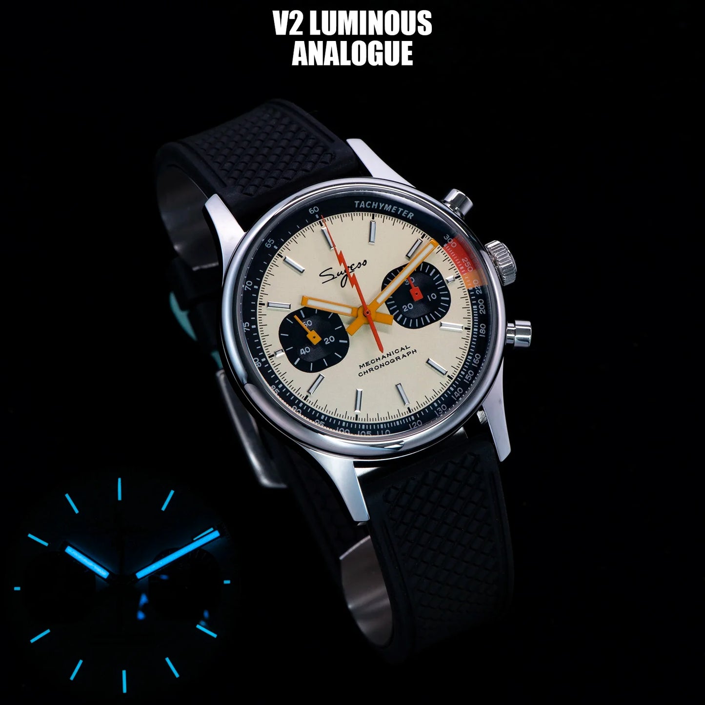 Sugess ST19 Pilot Chronograph Watch – Mechanical Racing 1963 Limited Edition, Sapphire Crystal, Military Style