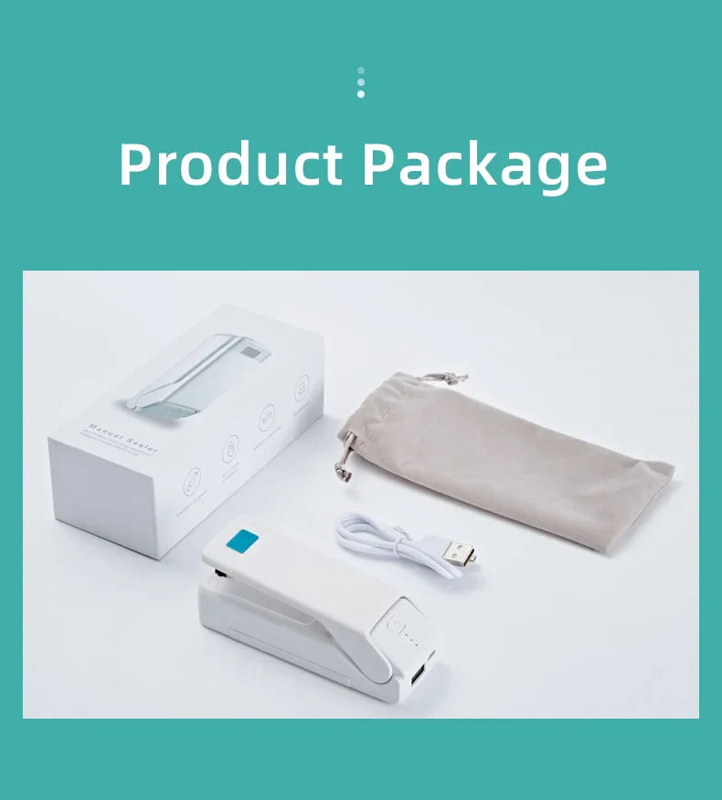 saengQ Mini Portable Bag Sealer – Multi-Function Home Plastic & Snack Storage Sealing Machine