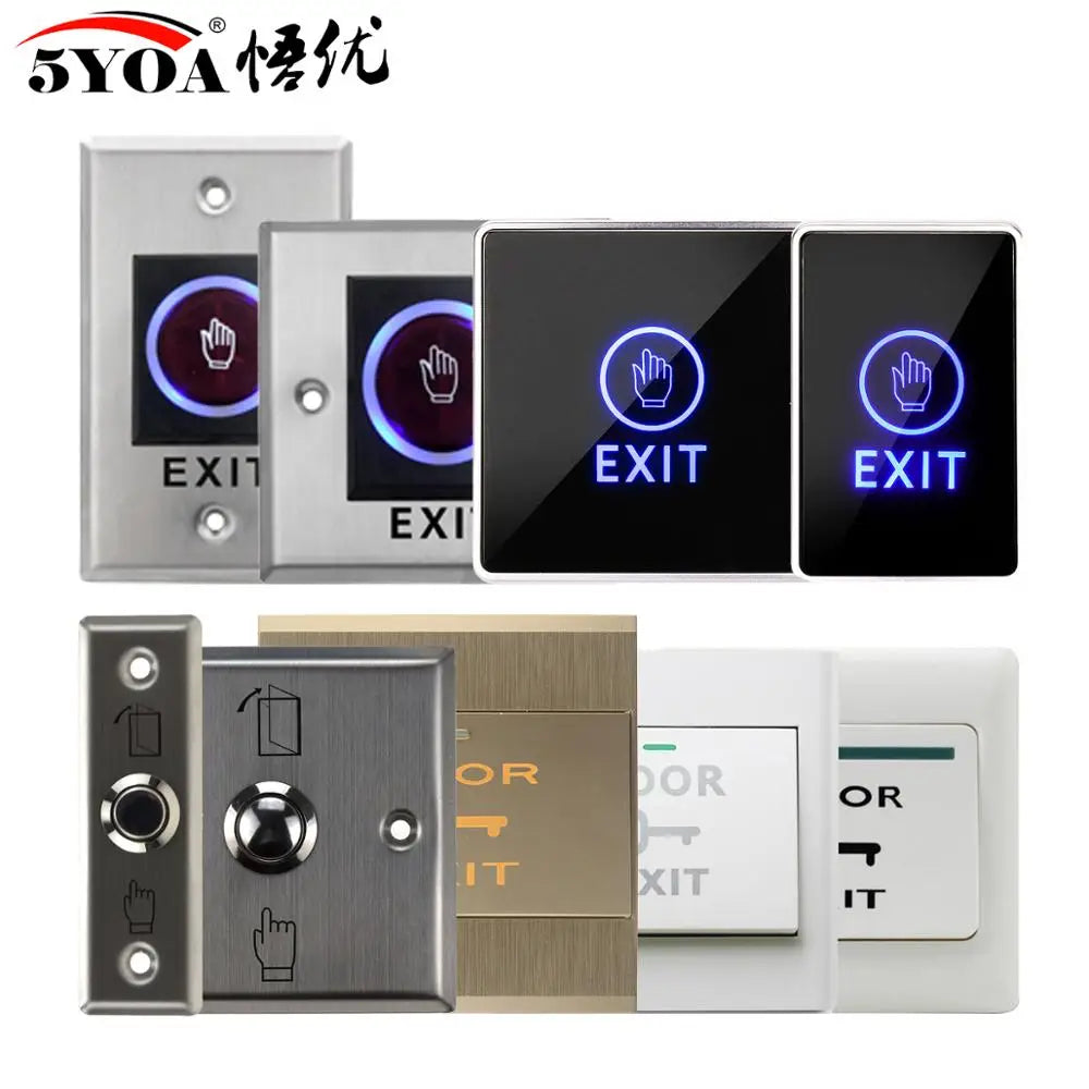 Door Exit Push Button Release Switch - LED Light for Access Control System | NO COM NC Touch Entry Opener
