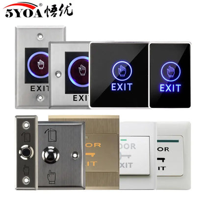 Door Exit Push Button Release Switch - LED Light for Access Control System | NO COM NC Touch Entry Opener