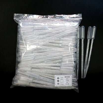 100PCS Laboratory Pipette Set — Plastic Disposable Graduated Droppers, 0.2/0.5/1/2/3/5/10mL for Liquid Measurement