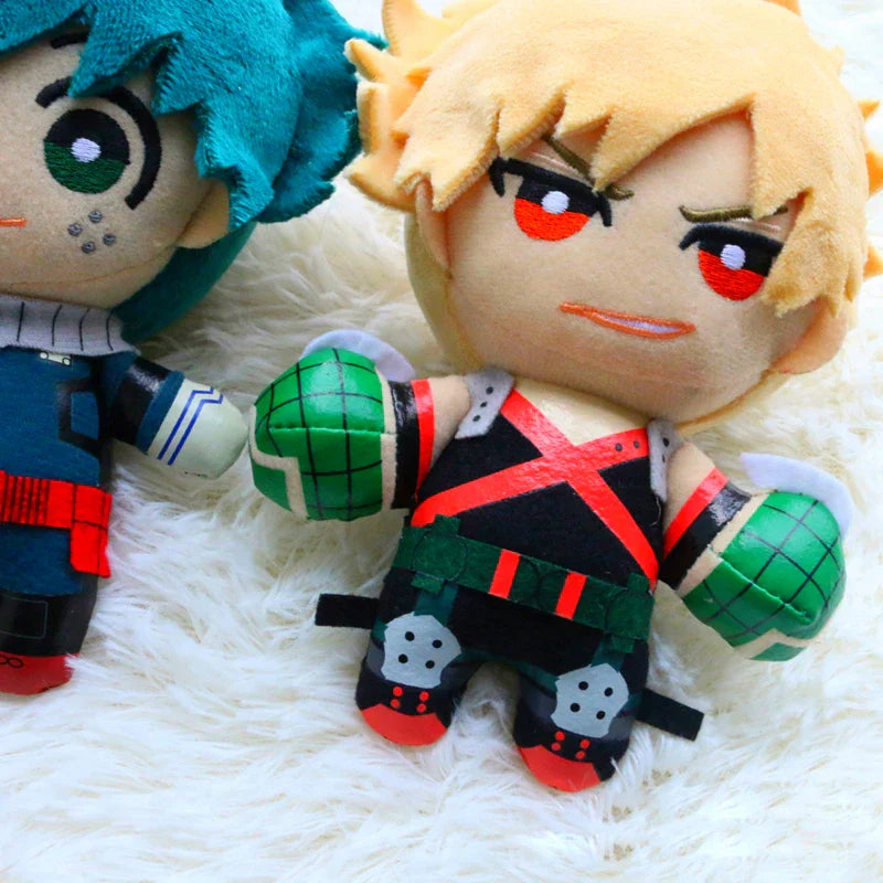 15CM My Hero Academia Plush Pendant Set – Izuku Midoriya, Katsuki Bakugo & Shoto Todoroki Soft Anime Doll Keychain Gifts