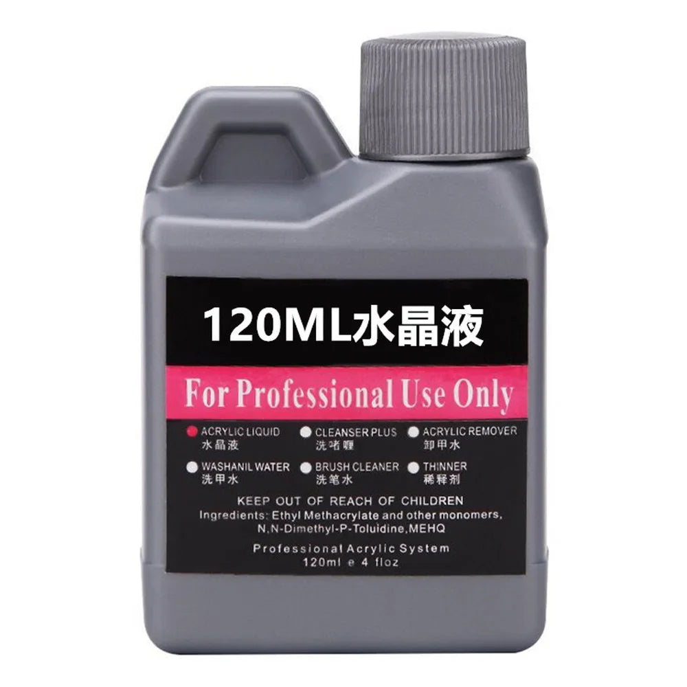 120ml EMA Acrylic Liquid Monomer - Crystal Nail Supplies for Professional Dipping, Carving, Nail Art, and Acrylic Powder Extensions