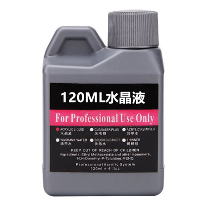 120ml EMA Acrylic Liquid Monomer - Crystal Nail Supplies for Professional Dipping, Carving, Nail Art, and Acrylic Powder Extensions