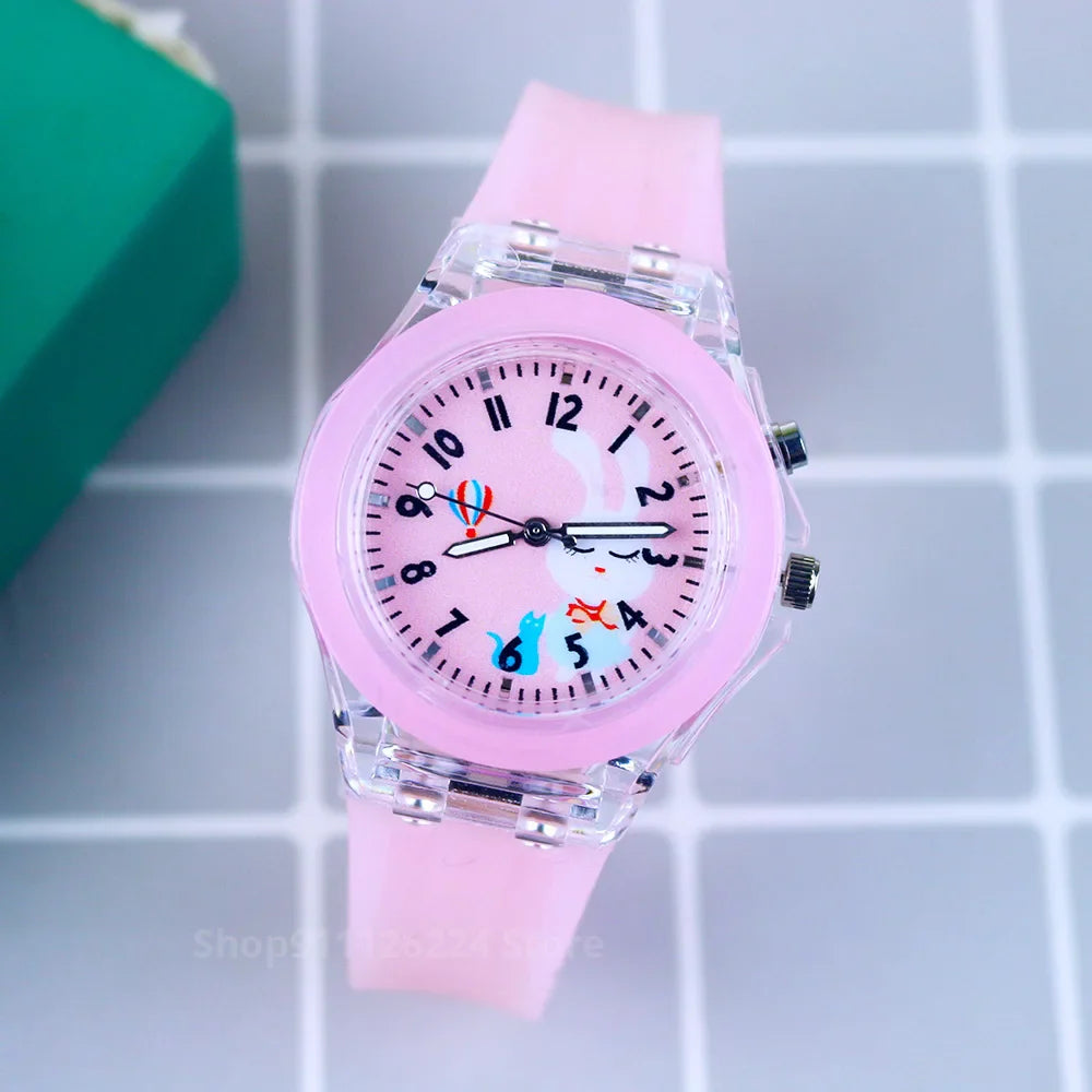 Disney Princess Elsa Kids Watch - Girls' Luminous Silicone Strap Wrist Watch & Toy Clock