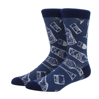 Funny Cartoon Fashion Cotton Socks – Hip Hop Skateboard Style Socks for Men & Women, Beer, Pizza, Astronaut & Pineapple Print Casual Wear Socks
