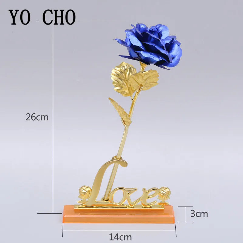 24K Foil Plated Rose Gold Rose — Valentine’s Day & Wedding Forever Love Decorative Gift