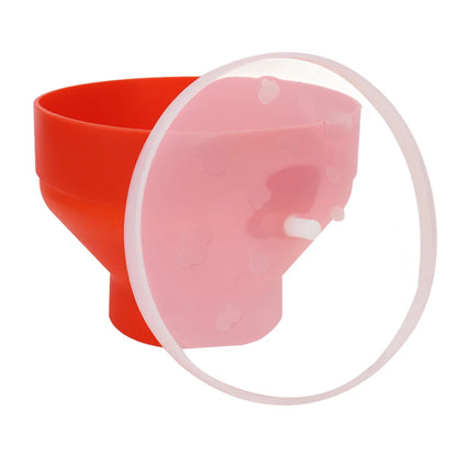 Red Silicone Microwave Popcorn Maker Bowl with Lid: DIY Popcorn Bucket, Chips, Fruit Dish - High-Quality Kitchen Easy Tools