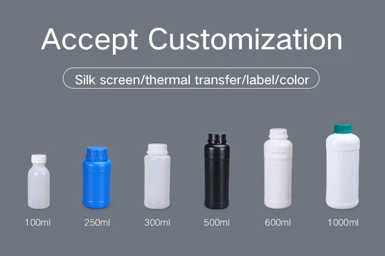 1000mL HDPE Refillable Plastic Bottle with Lid — Food Grade, Leakproof Container for Liquids, Agriculture & Pesticides, 1PCS