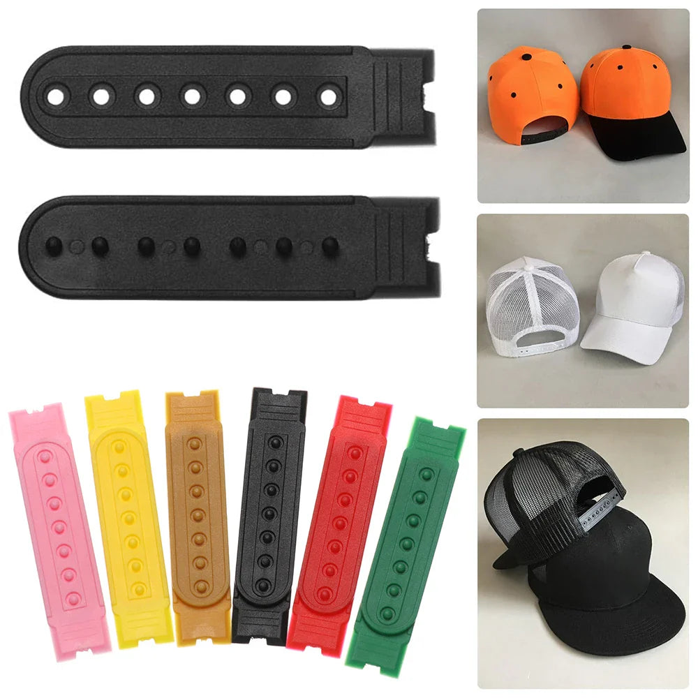 5 Sets Snapback Strap Replacement – 7-Hole Colorful Hat Repair Fastener Buckle Clip Extender for Baseball Caps