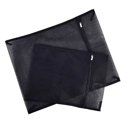 Black Nylon Mesh Laundry Bag – Zippered Washing Bag for Clothes, Bras & Delicates, Washing Machine Safe