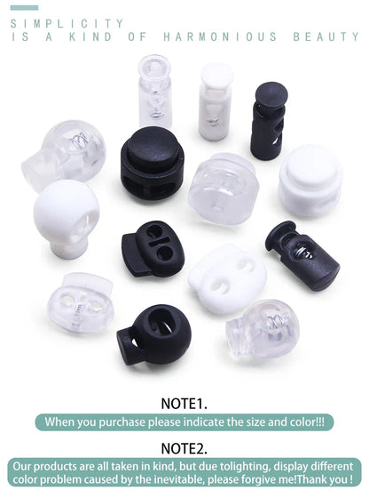 10pcs Plastic Cord Lock Stopper – Black Frost Toggle Clips for Shoelaces, Sportswear & DIY Bag Accessories