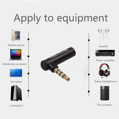 3.5mm Male to Female Right Angle Audio Adapter – 90° Headphone Mic Jack for Android, iPhone, PC & Laptop