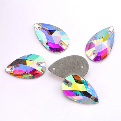 AAAAA Tear Drop Rhinestones — High-Quality Sew-On Stones for Dress, Bag, Garment & Shoe Decoration